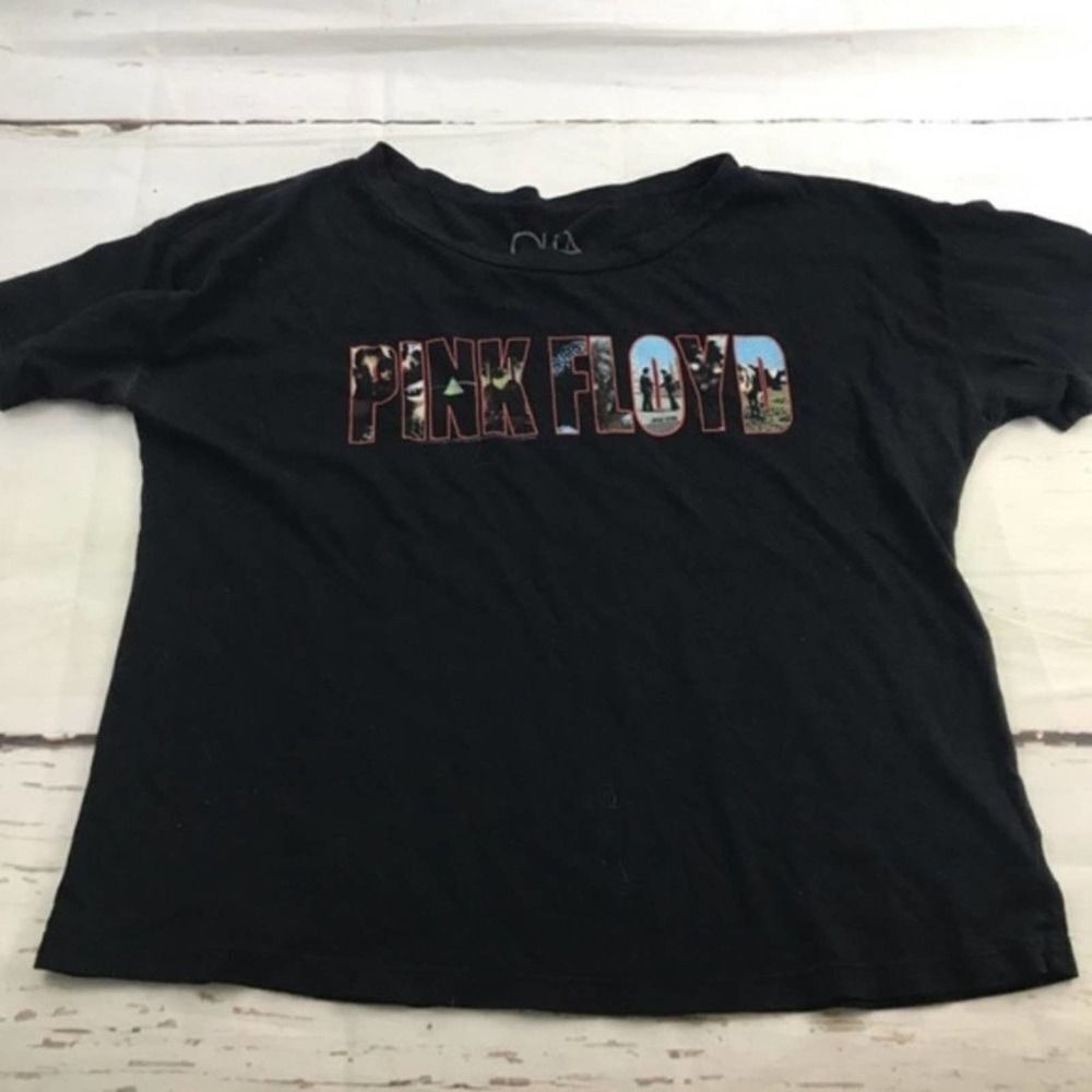 Chaser Pink Floyd photographic boxy graphic band black T-shirt womens small